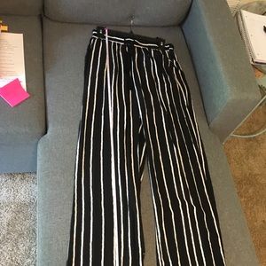 Black and White Striped Pants